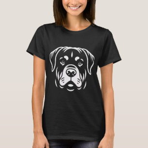 Minimalist Rottweiler Face Design � Bold Line Art T-Shirt