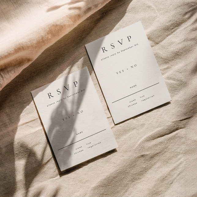 Minimalist RSVP card with meal choice (Creator Uploaded)