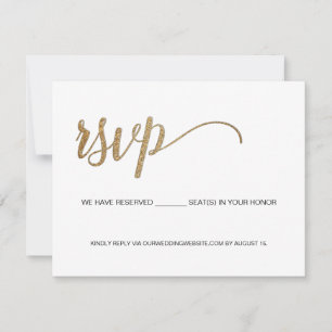 Minimalist RSVP Gold Fillable Reserved Seats QR  Card