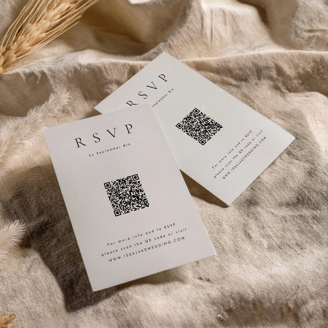 Minimalist RSVP with QR Code Card (Creator Uploaded)