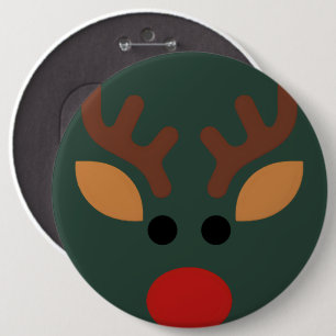 Minimalist Rudolph Reindeer 6 Cm Round Badge