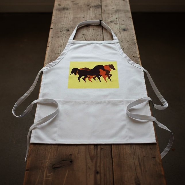 Minimalist Running Horses Apron (Creator Uploaded)