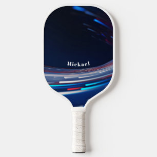 Minimalist Running Night Lights Monogram Pickleball Paddle