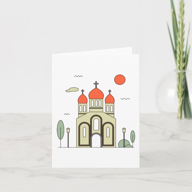 Minimalist Russian Orthodox Church  Card (Front)