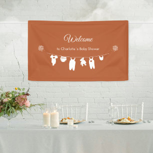 Minimalist Rust Boho Neutral Baby Shower Welcome Banner