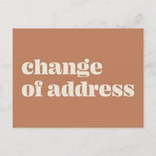 Minimalist Rust Change of Address Announcement  Postcard