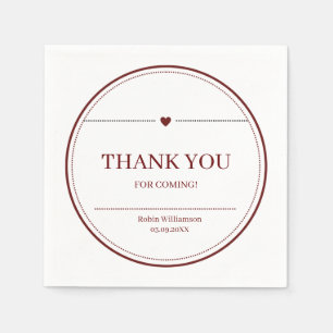 Minimalist Rust Earthy Tones Colours Thank You Napkin