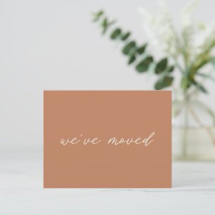 Minimalist Rust Script Moving Announcement     Postcard