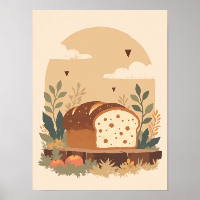 Minimalist Rustic Bread Boho Wall Art (Front)