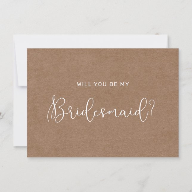 Minimalist Rustic Bridesmaid Card (Front)