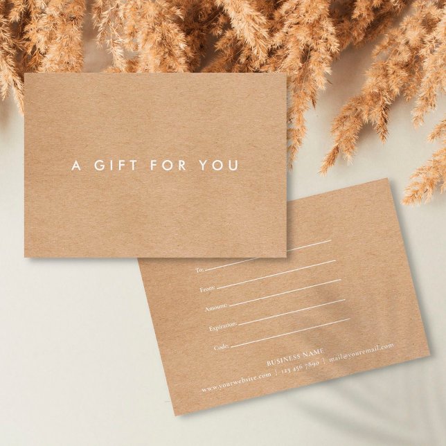 Minimalist Rustic Business Gift Certificate (Creator Uploaded)