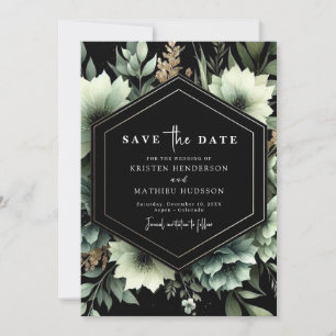 Minimalist Rustic Floral Sage Green Wedding Save The Date