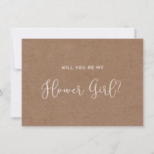Minimalist Rustic Flower Girl Proposal Card