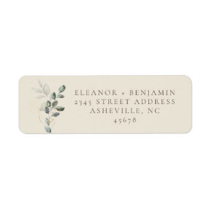 Minimalist Rustic Gold Greenery Return Address Label