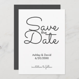 Minimalist Rustic Handwritten Save the Date Card