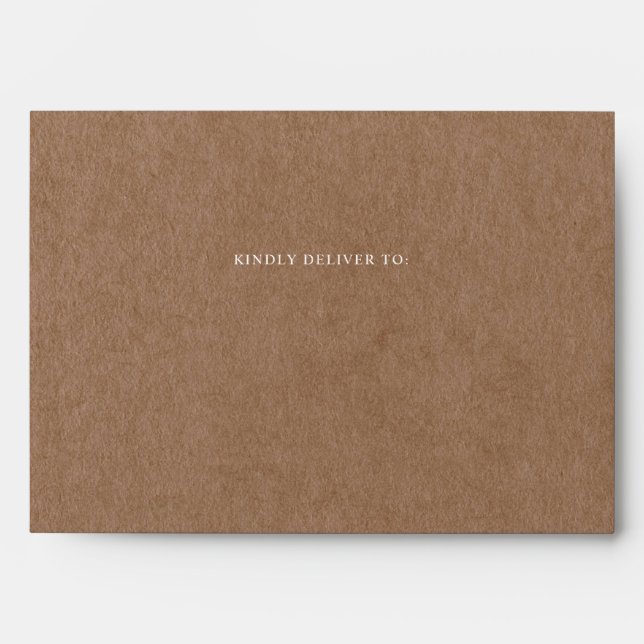 Minimalist Rustic Kraft 5x7 invitation envelope (Front)
