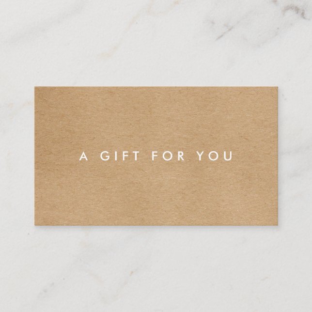 Minimalist Rustic Kraft Gift  Loyalty Card (Front)
