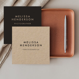 Minimalist Rustic Kraft Professional Square Business Card