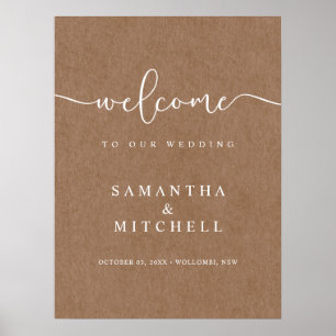 Minimalist Rustic Kraft Welcome Sign
