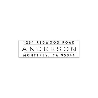 Minimalist Rustic Last Name Return Address Self-inking Stamp
