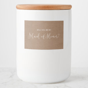 Minimalist Rustic Maid of Honor Candle Label