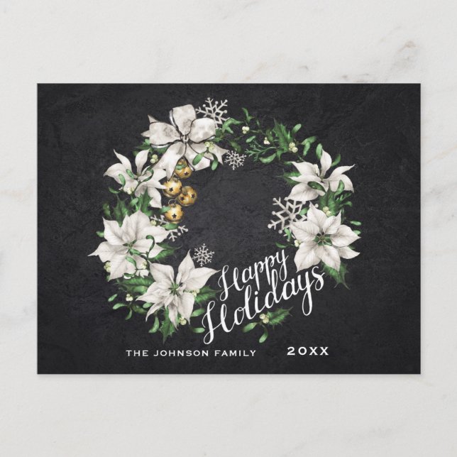Minimalist Rustic Merry Christmas Greeting Holiday Postcard (Front)