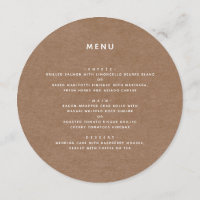 Minimalist Rustic Message Thank you Menu