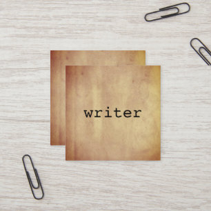 Minimalist Rustic Paper Writer Author Square Business Card