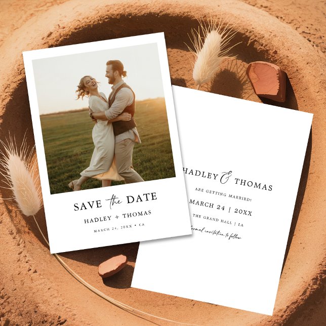 Minimalist Rustic Photo Budget Wedding Save The Date (Creator Uploaded)