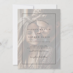Minimalist Rustic Photo Frame Wedding Invitation