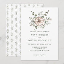 Minimalist Rustic Pumpkin and Green Leaves Wedding