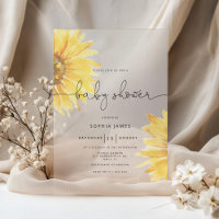 Minimalist Rustic Sunflower Baby Shower
