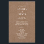 Minimalist Rustic Wedding Ceremony Program<br><div class="desc">Designed to coordinate with our Minimalist Rustic Collection, this customizable wedding ceremony program card features a white classic font on a kraft effect background. This is a simple and minimalist rustic collection, very versatile and suitable for any wedding season. For more advanced customisation of this design, e.g. changing layout, font...</div>