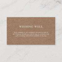 Minimalist Rustic Wishing Well Enclosure Card