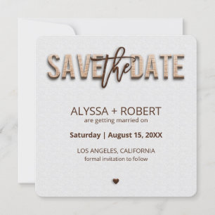 Minimalist Rustic Wood Save The Date Card