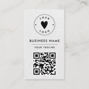 Minimalist Rusty Kraft Add Your Own Logo Qr Code B Business Card