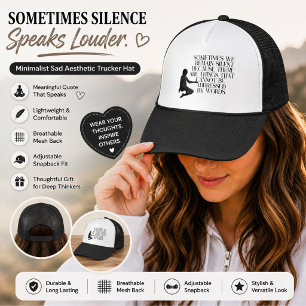 Minimalist Sad Aesthetic Trucker Hat Emotional Q