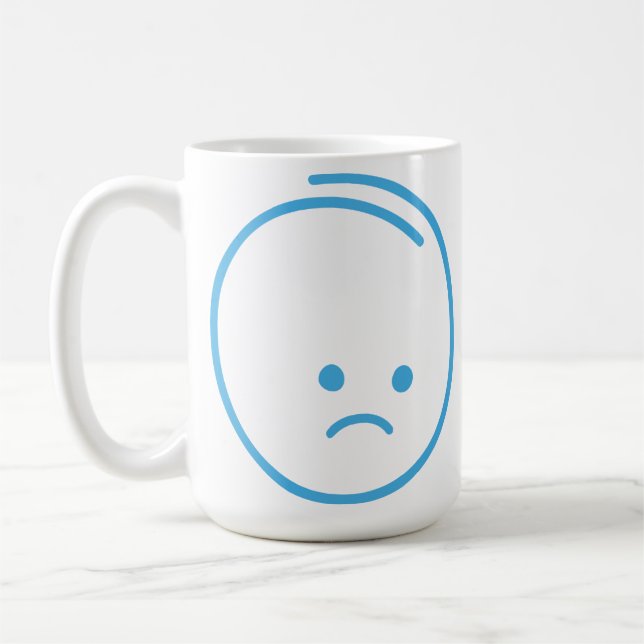Minimalist Sadness Icon Coffee Mug (Left)