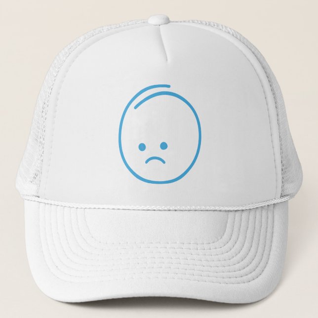 Minimalist Sadness Icon Trucker Hat (Front)