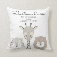 Minimalist Safari Jungle Birth Stats Modern