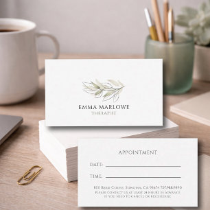 Minimalist Sage Botanical Life Coach Appointment  Business Card