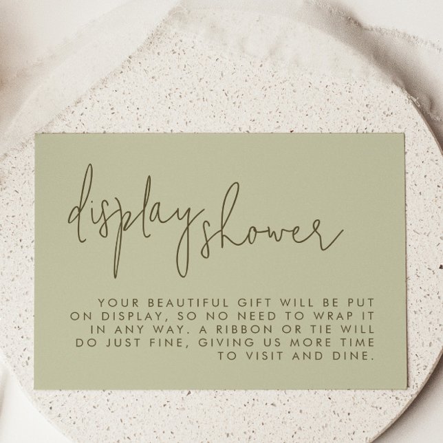 Minimalist Sage Bridal Shower Display Shower Enclosure Card (Creator Uploaded)