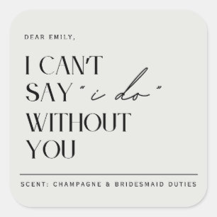 Minimalist Sage Bridesmaid Proposal Candle Label