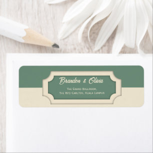 Minimalist Sage Green and Cream Formal Return Address Label