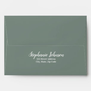 Minimalist Sage Green and White Bridal Shower  Envelope