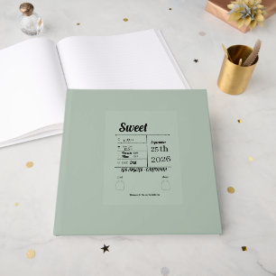 Minimalist Sage Green Baby Birth Stats Birth Guest Book
