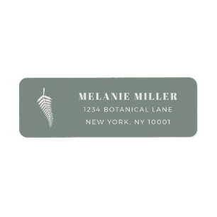 Minimalist Sage Green Botanical Custom Name Mail Return Address Label