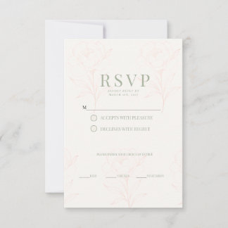 Minimalist Sage Green Botanical Garden Wedding RSVP Card