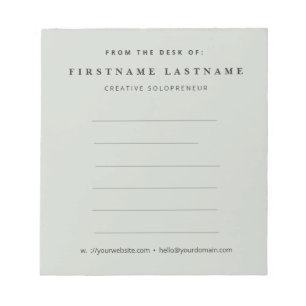Minimalist Sage Green Corporate Custom Name Notepad
