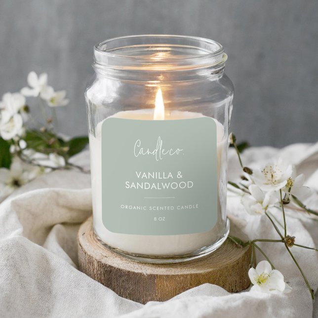 Minimalist Sage Green Custom Candle Label (Creator Uploaded)